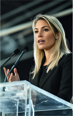 Woman at podium - Influential Women